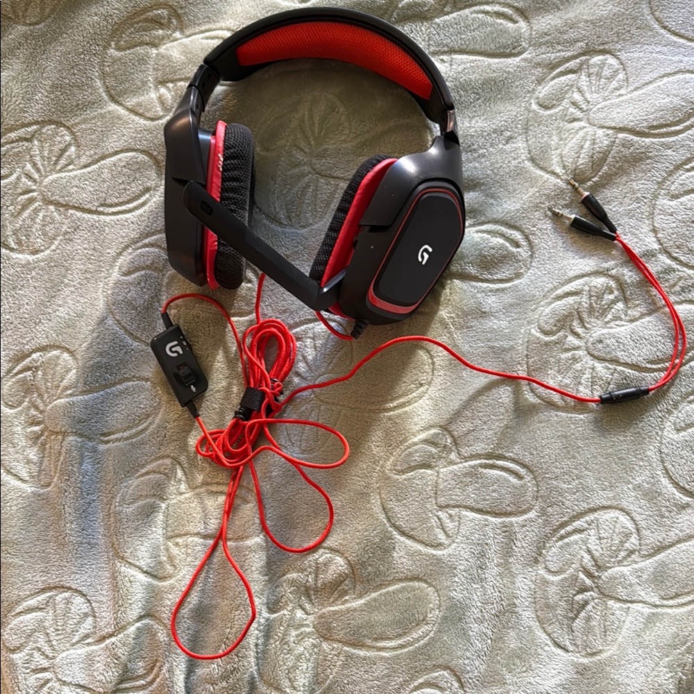 Logitech Gaming Headset with Red Accents